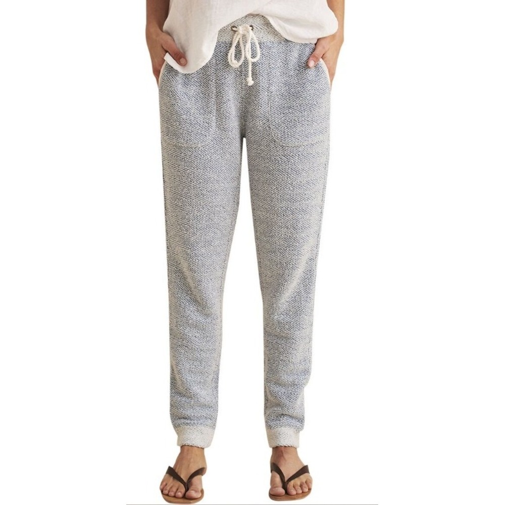 Faherty Brand Blue Seabrook Jogger Textured Knit Lounge Pants Womens Medium